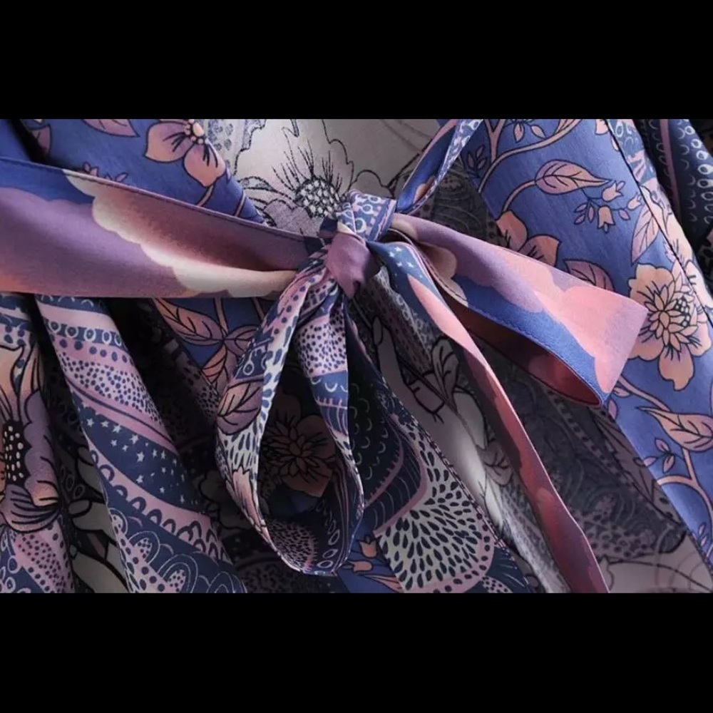 5โญ๏ธ FAV BESTSELLER NEW Celestial Luna Moon Short Boho Hippie Kimono Robe Coverup - Picture 10 of 13